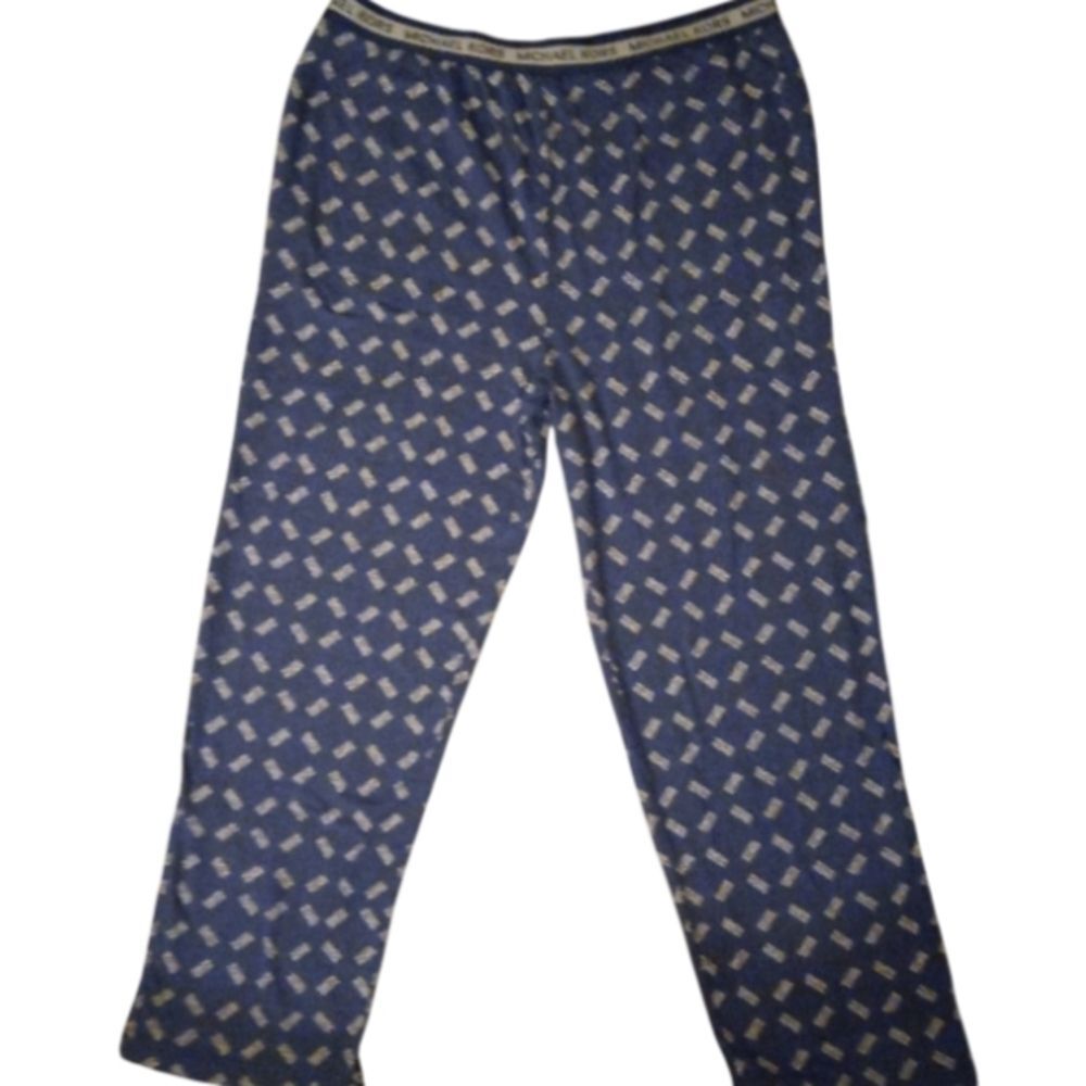 New Michael Kors Blue and White Patterned Lounge Pajama Pants XL